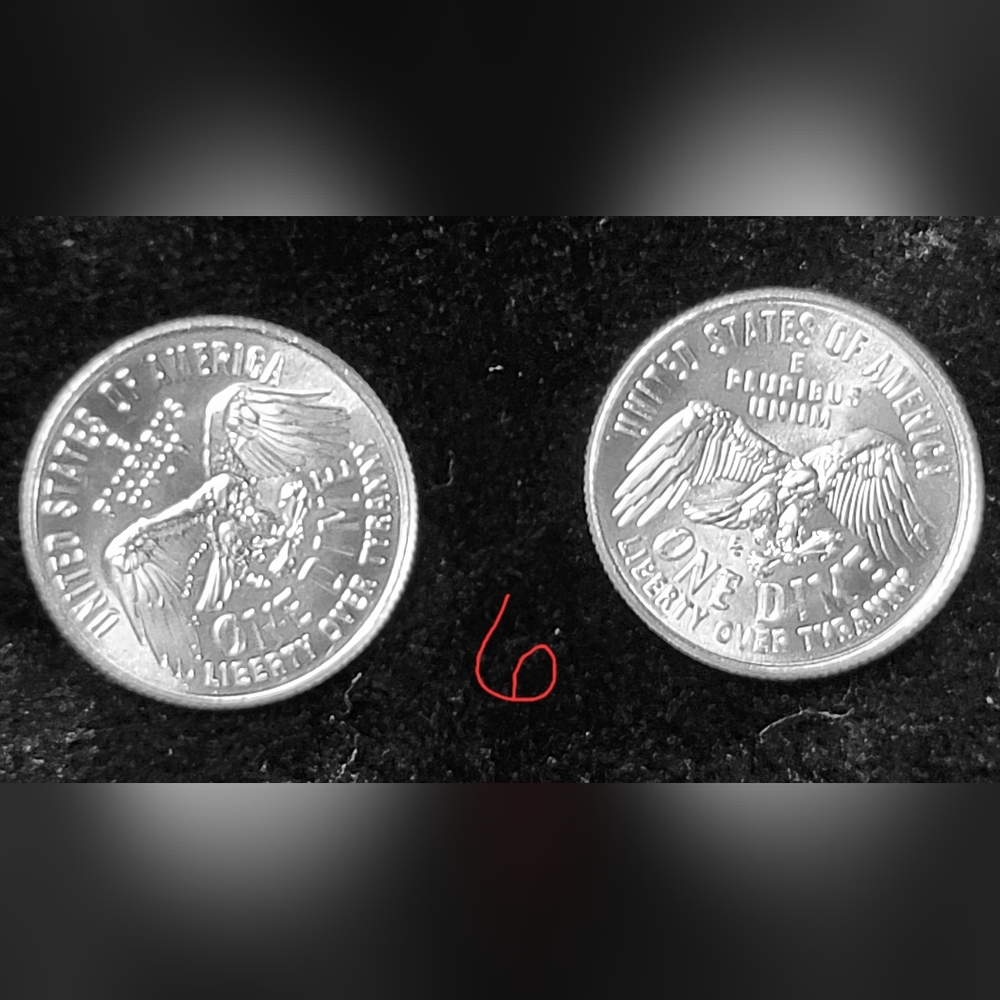 Emerging Liberty Dime.Set Of Two Commemorative Silver Coins 1776-2026 - Picture 2 of 6